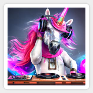 Dj Unicorn Art Sticker